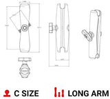 RAM - Double Socket Arm, Long, C Size Ball
